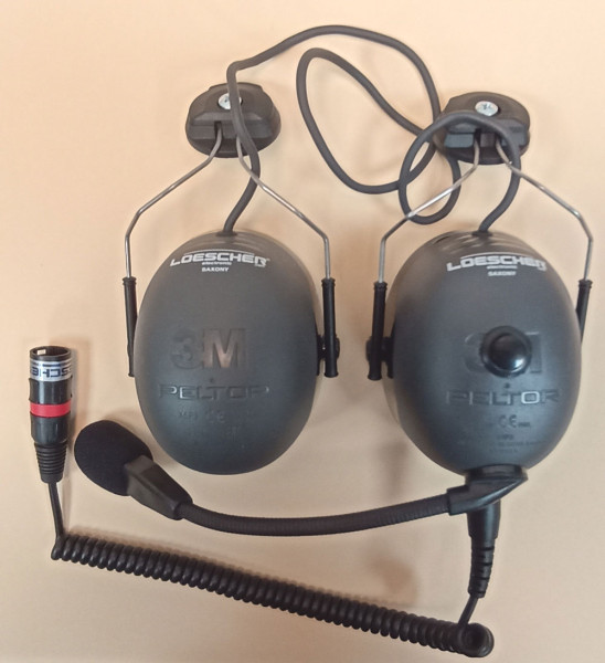 LUH-X LOESCHER-Universal-Headset mit PTT und Helmhalterung bis zu 43,5dB