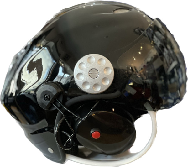 PPG Motorschirmhelm Schwarz Glasfaser mit Standard Headset und Visir